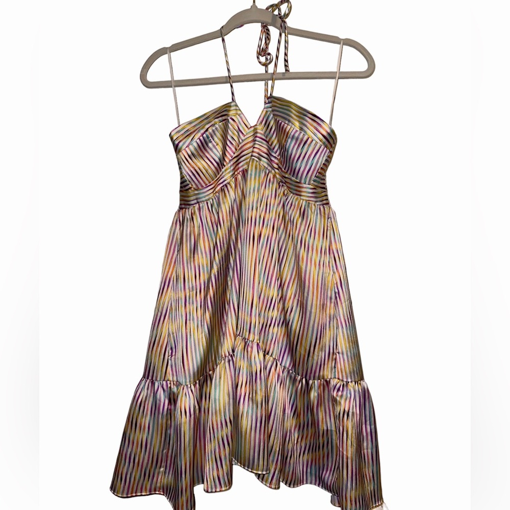 Amanda Uprichard Halter Ruffle Dress